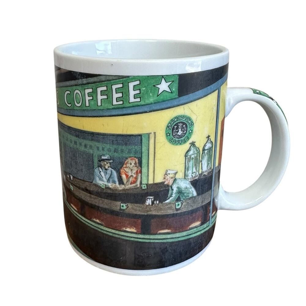 Starbucks 2001 Nighthawks Night Café Diner Scene Chaleur Ceramic Coffee Cup Mug